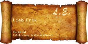 Lieb Erik névjegykártya